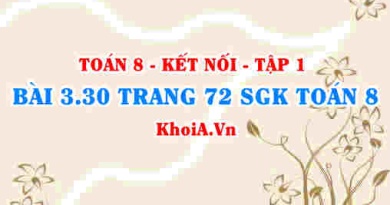 Bài 3.30 trang 72 SGK Toán 8 tập 1 Kết nối tri thức